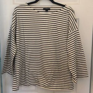 JCrew Striped 3/4 length shirt